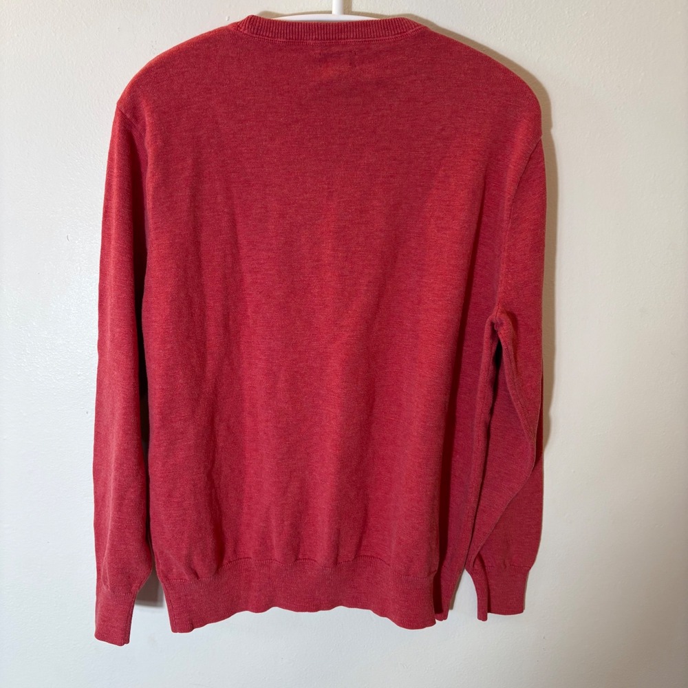 J. Crew Crewneck Sweater Red Cotton Pullover Size Medium - Picture 6 of 6